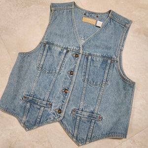 Liz Claiborne Light Blue Denim Vest